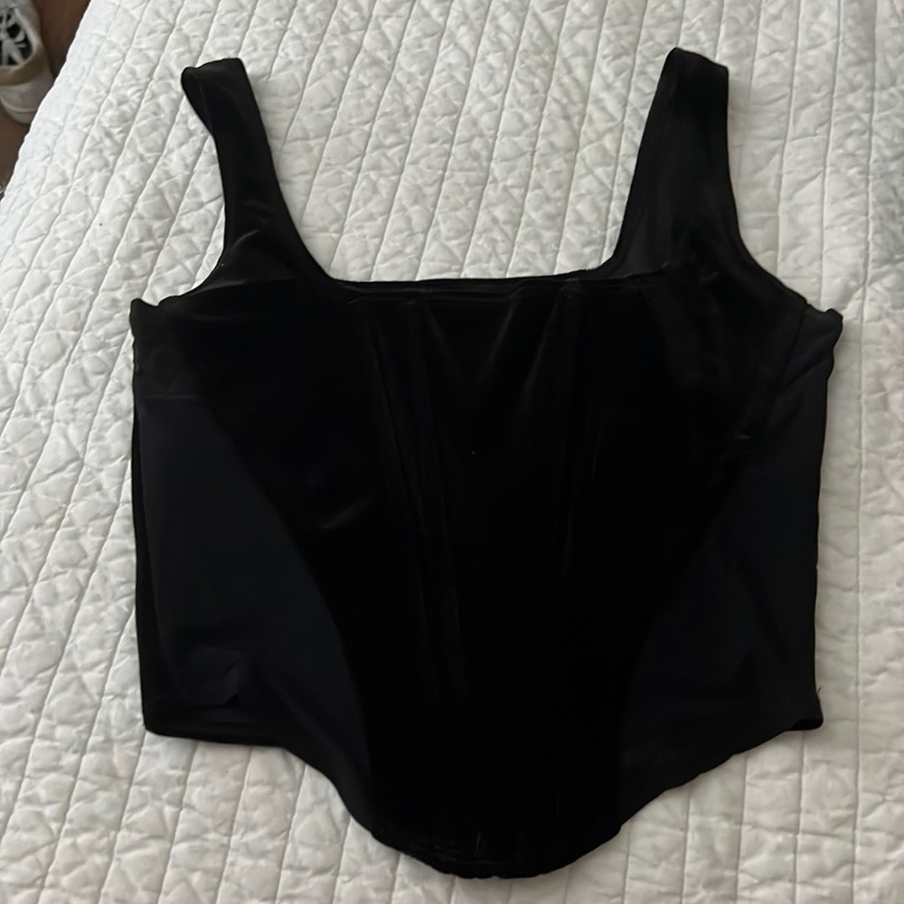 Black mesh and velvet corset tank top. *worn once